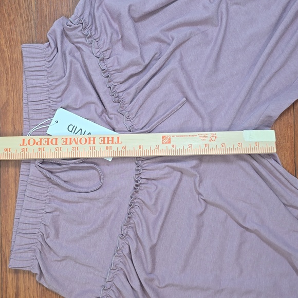 ASVIVID Tiered Ruffle Wide Leg Boho Palazzo Ruffle Trim Lounge Pants Mauve Sz.M - Picture 12 of 13